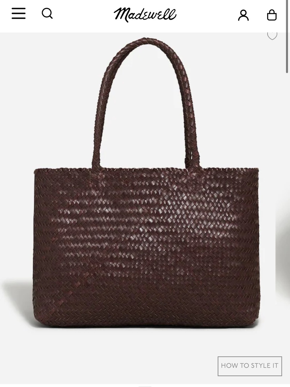 Madewell Signature Woven Tote Coffee Bean - Picture 9 of 9